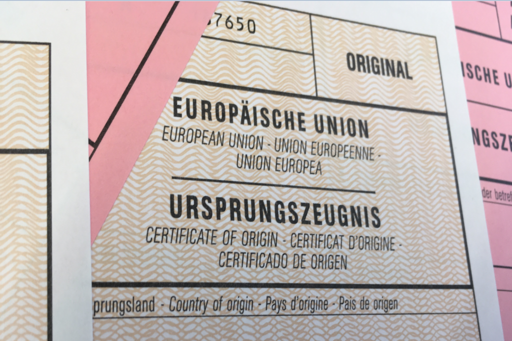 Zoll, Ursprungszeugnis Und Carnet